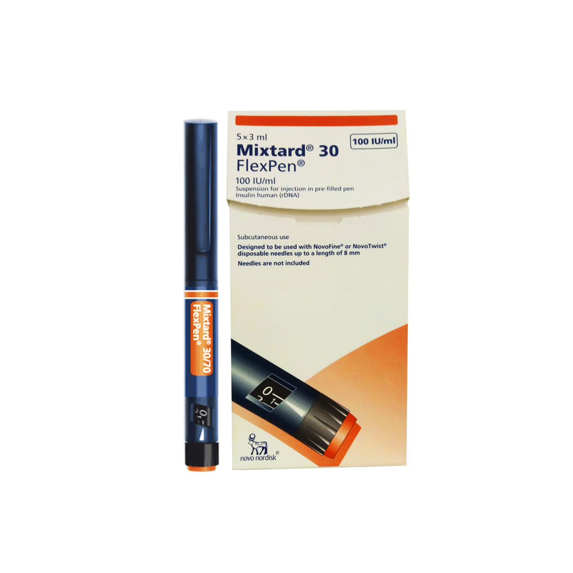 MIXTARD 30 FLEXPEN Insulin Human (rDNA) 100U / mL Suspension for SC